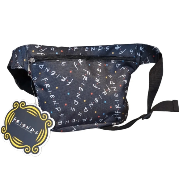 🆕 FRIENDS TV Series Black Logo Adjustable Zipper Fanny Pack Bum Bag NEW - Picture 2 of 9